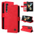 For Samsung Galaxy Z Fold4 5G Metal Button Leather Case - Tree Design - Red