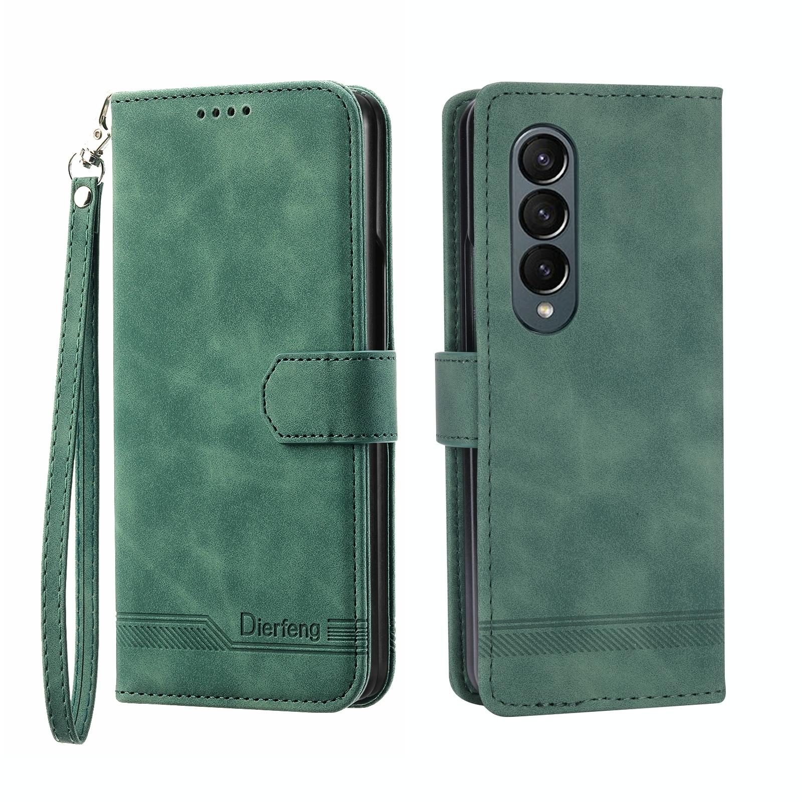 For Samsung Galaxy Z Fold4 5G Premium Leather Tpu Case - Green