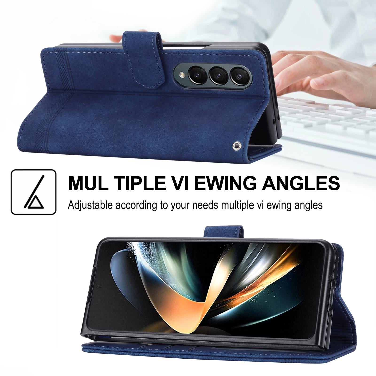 For Samsung Galaxy Z Fold4 5G Premium Leather Tpu Case - Green