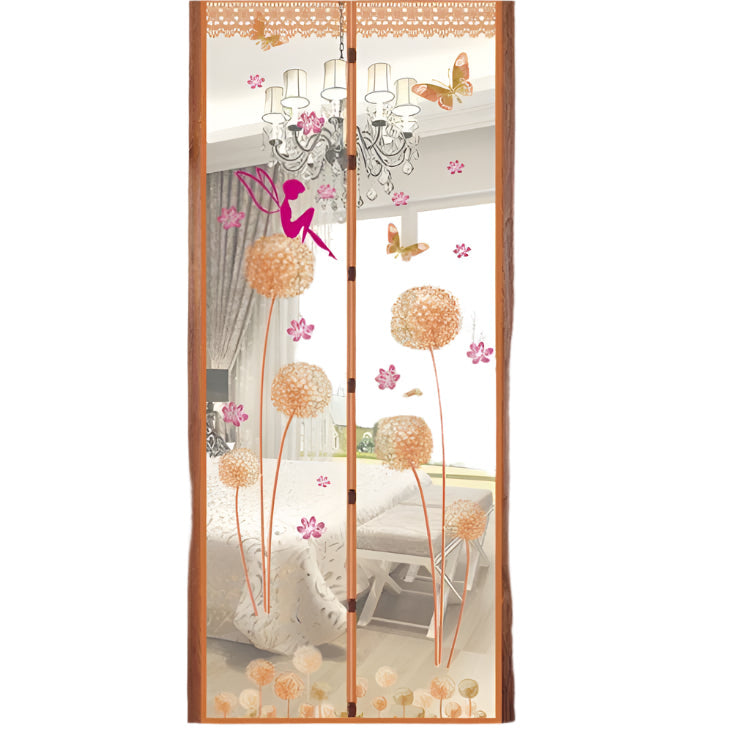 100x210cm Magnetic Summer Mosquito Screen Door Curtain - Coffee