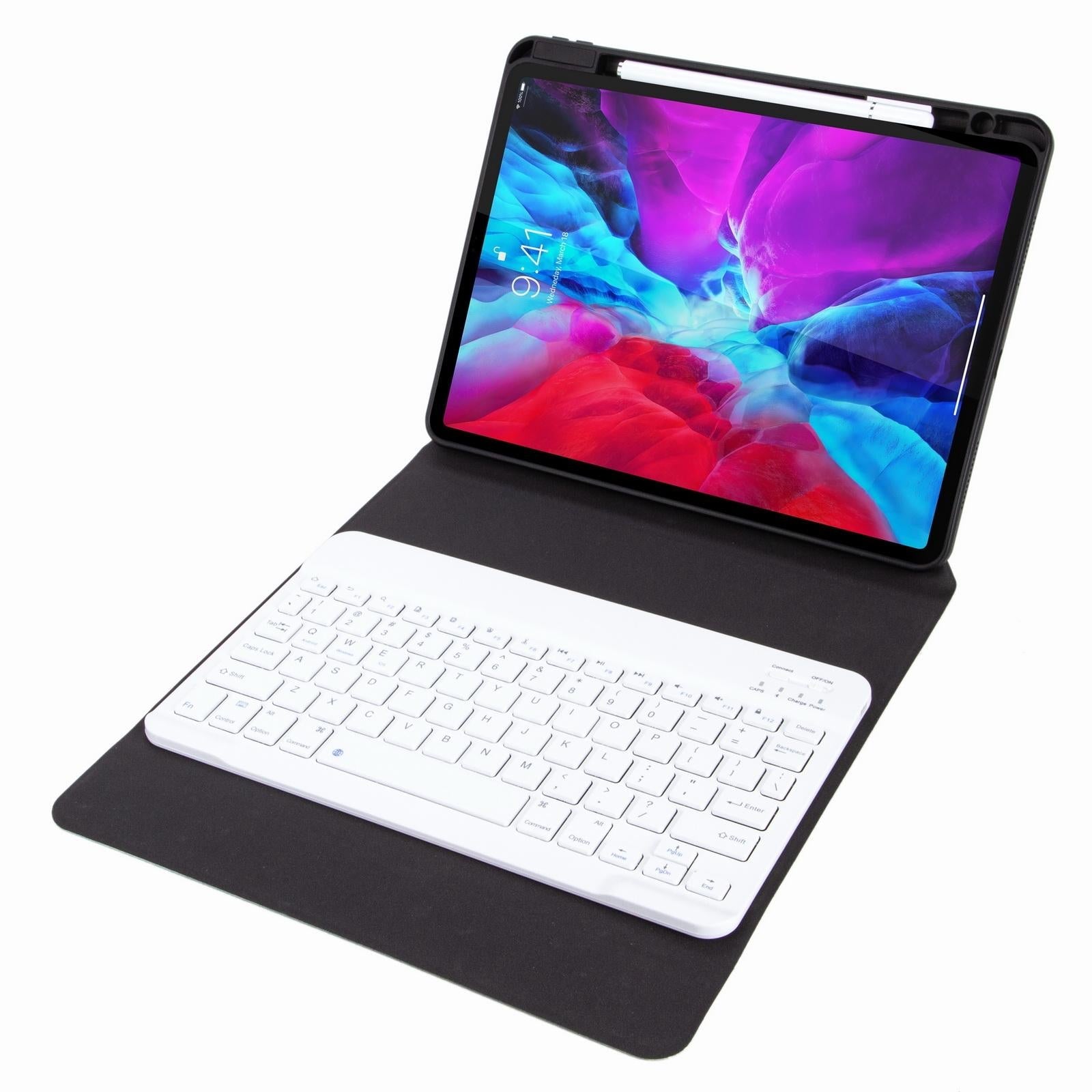 Leather Case With Bluetooth Keyboard For Ipad 9.7 2018 & 2017 - Three-Fold Holder - Rainbow