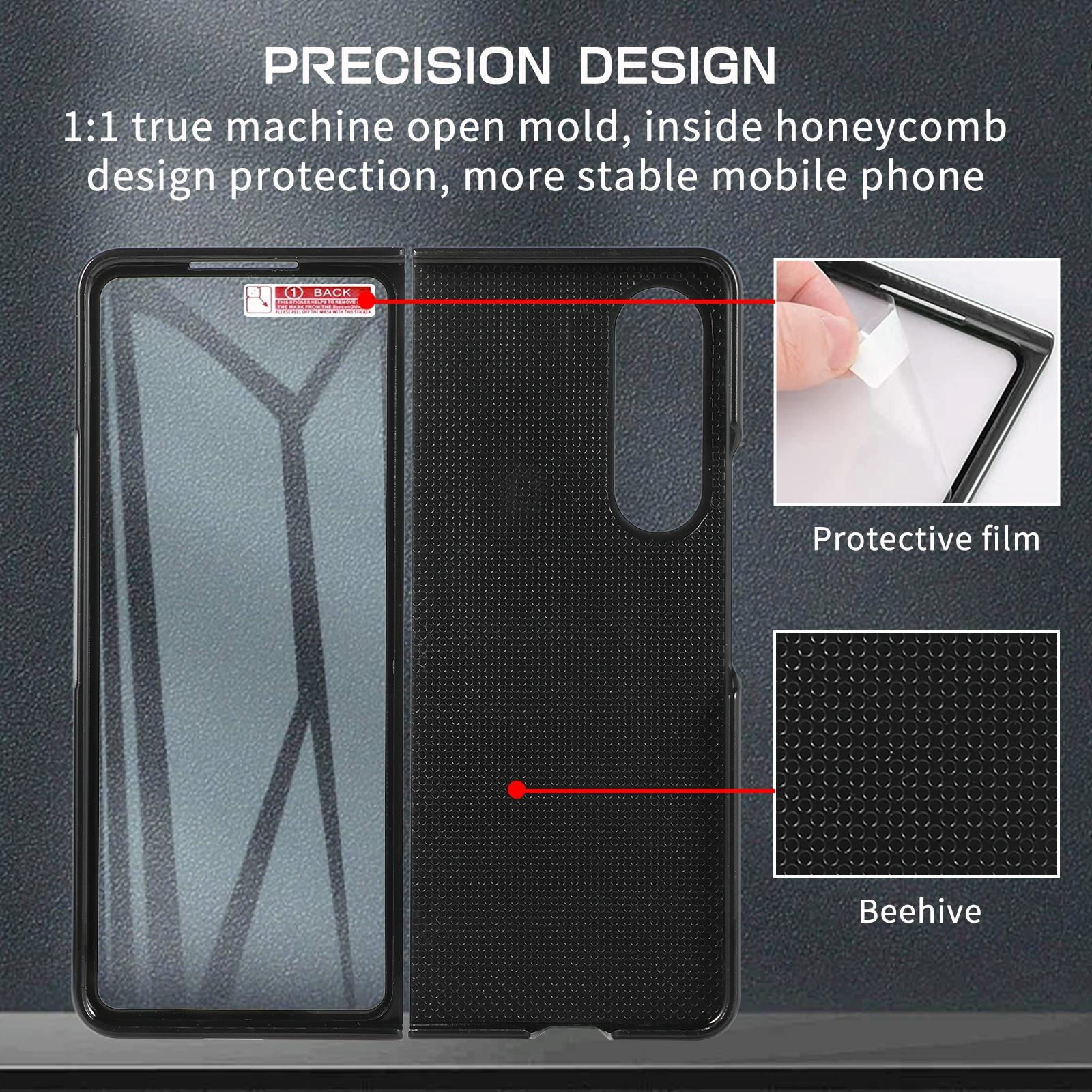 For Samsung Galaxy Z Fold4 5G Leather Folding Phone Case - Black