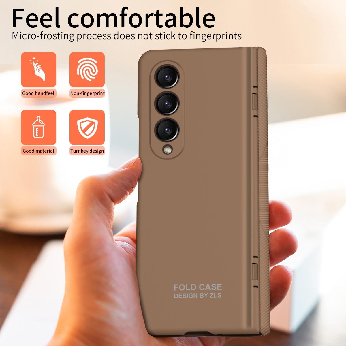 For Samsung Galaxy Z Fold4 5G Foldable Phone Case With Pen And Stylus - Coffee