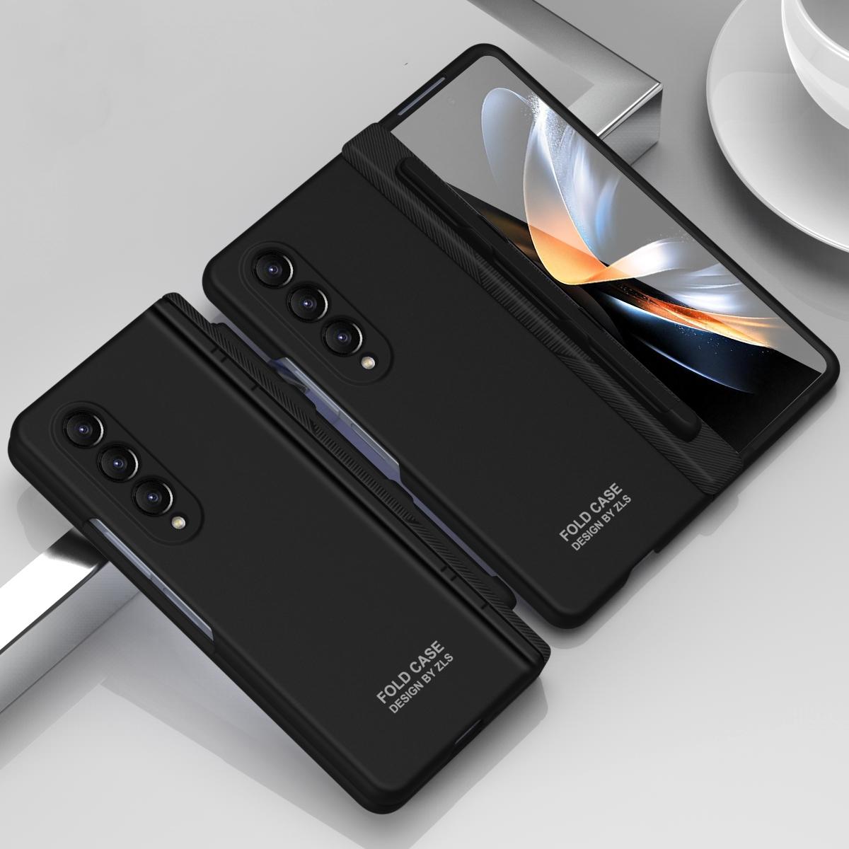 For Samsung Galaxy Z Fold4 5G Foldable Phone Case With Pen And Stylus - Coffee
