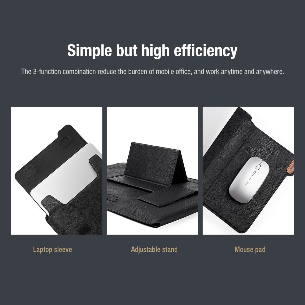 16.0 Inch Water Wave Texture Laptop Sleeve - Versatile Design - Black