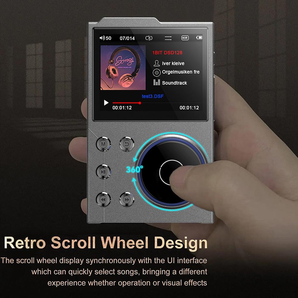 2.4 Inch Hifi Bluetooth Music Player Dsd256 Mastering Sound Quality 16Gb+16Gb Memory - Gray - 16Gb+8Gb