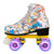 Double Row Four-wheel Roller Skating Shoes for Adult Children - Size 35 - Flash Wheel White