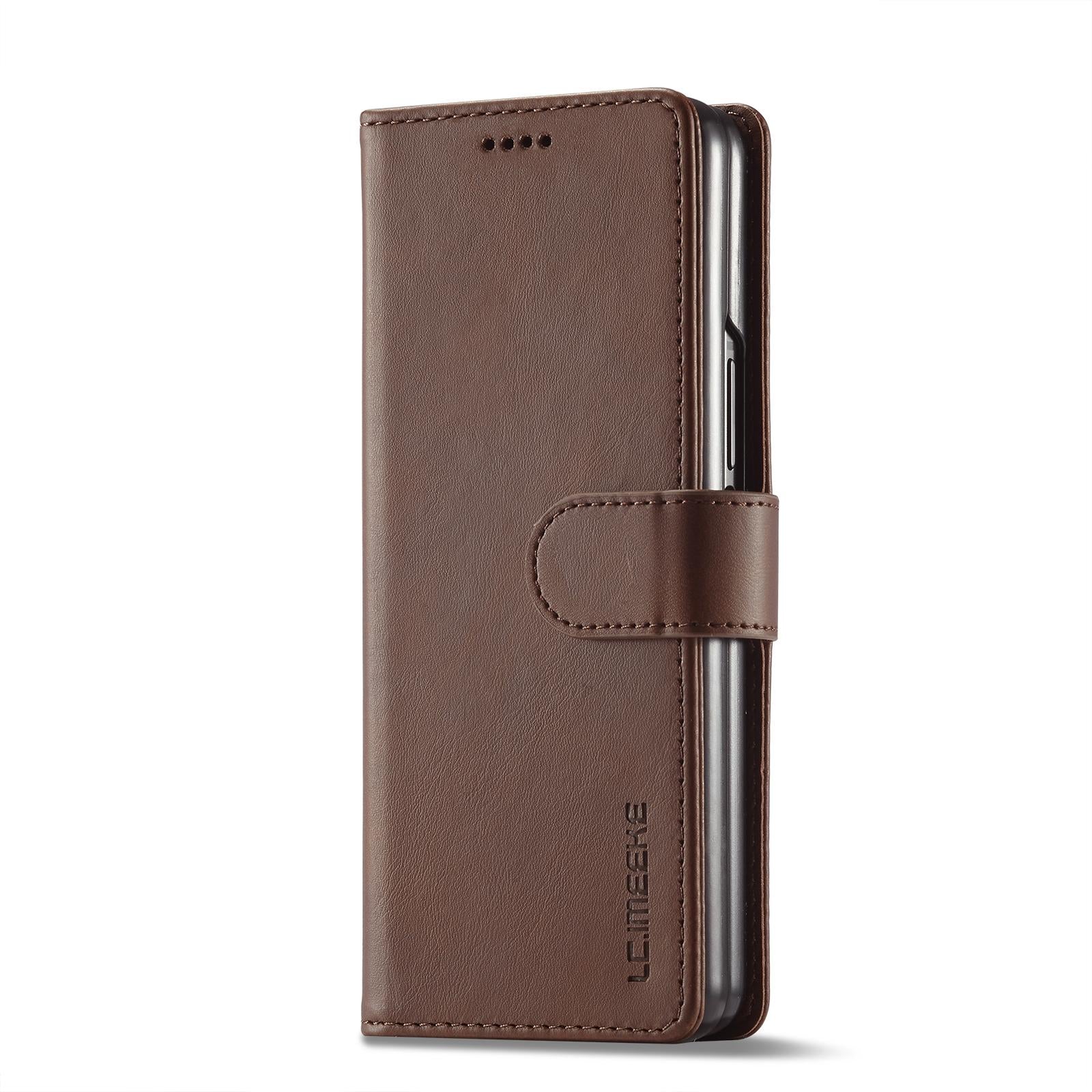 For Samsung Galaxy Z Fold4 5G Calf Leather Phone Case - Brown