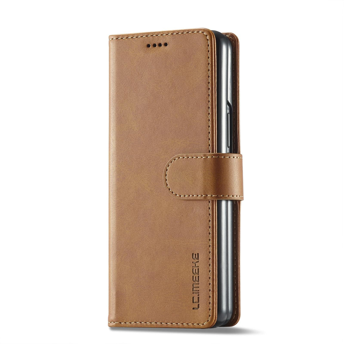 For Samsung Galaxy Z Fold4 5G Calf Leather Phone Case - Brown