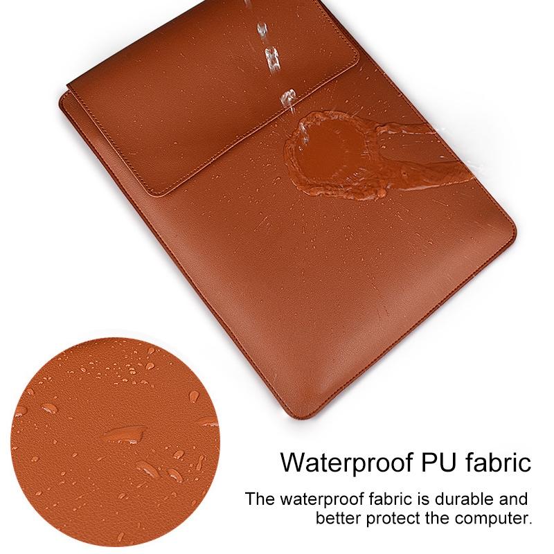 14.1 Inch Laptop Sleeve Leather Carrying Bag - Black