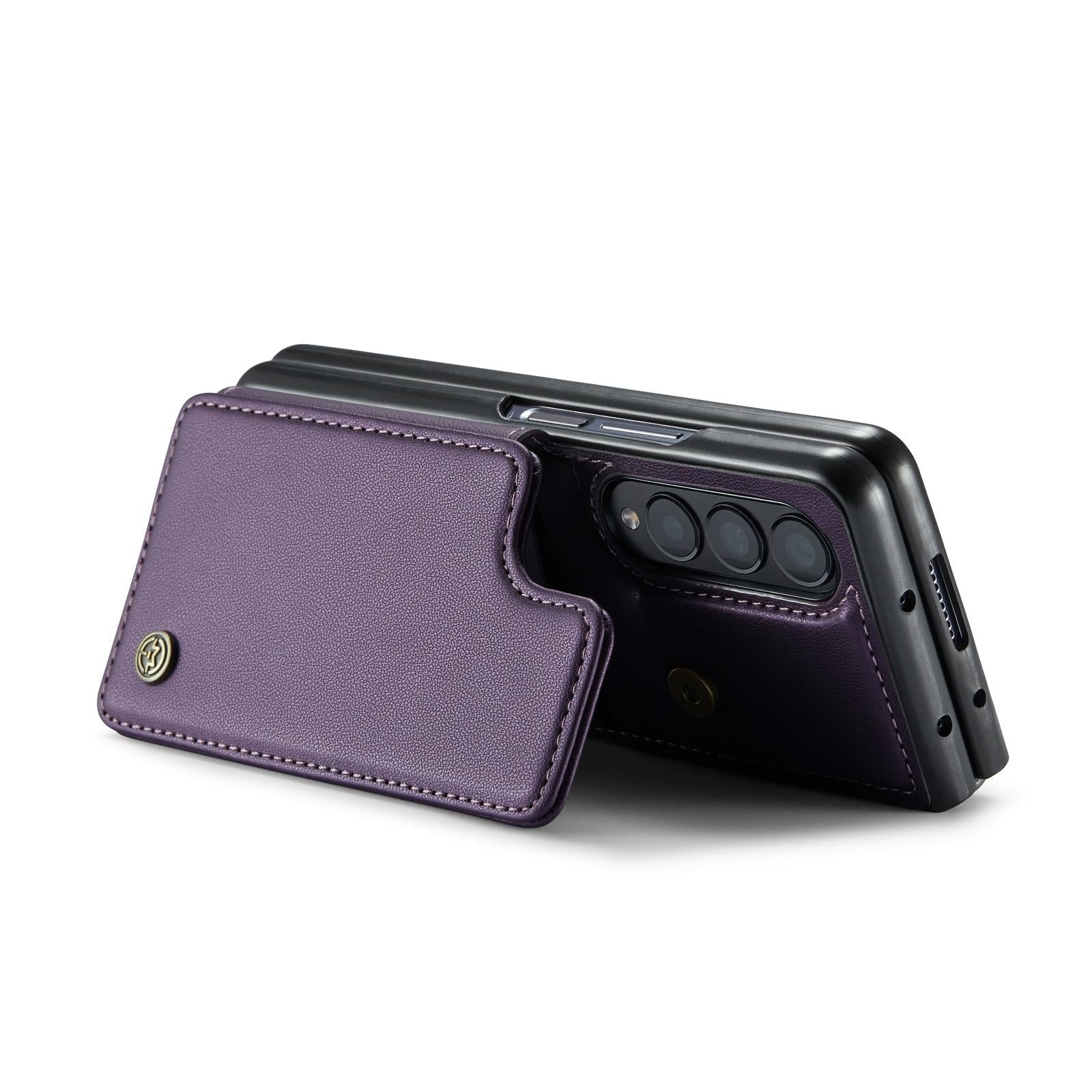 For Samsung Galaxy Z Fold4 5G Leather Rfid Phone Case - Black