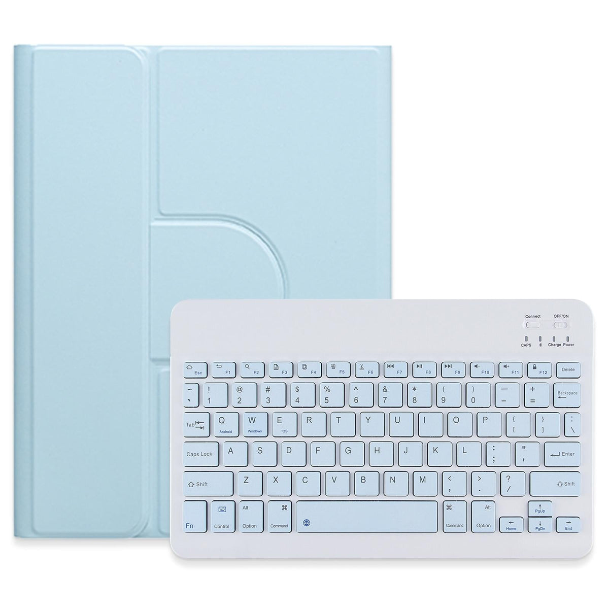 360 Degree Rotatable Bluetooth Keyboard Leather Case - Square Button - Mint Green - For Ipad Air 2022 / Ipad Pro 11 2021