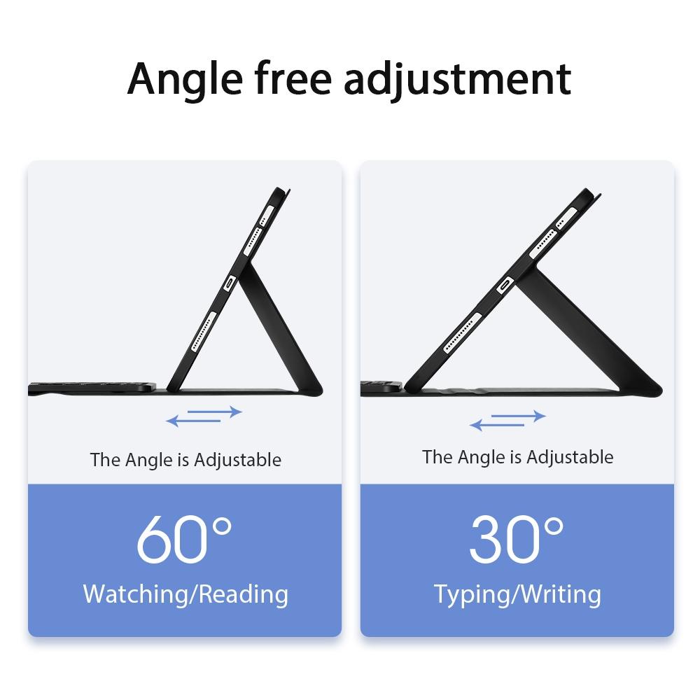 Leather Case With Bluetooth Keyboard & Touchpad For Ipad Air / Pro 11 - Black