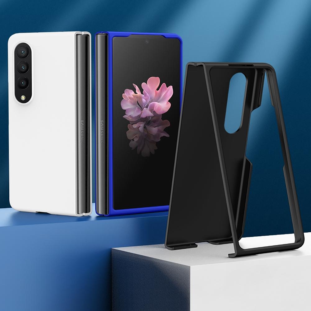 For Samsung Galaxy z Fold4 5G Smooth Skin Phone Case with Big Hole Fuel Injection - Black