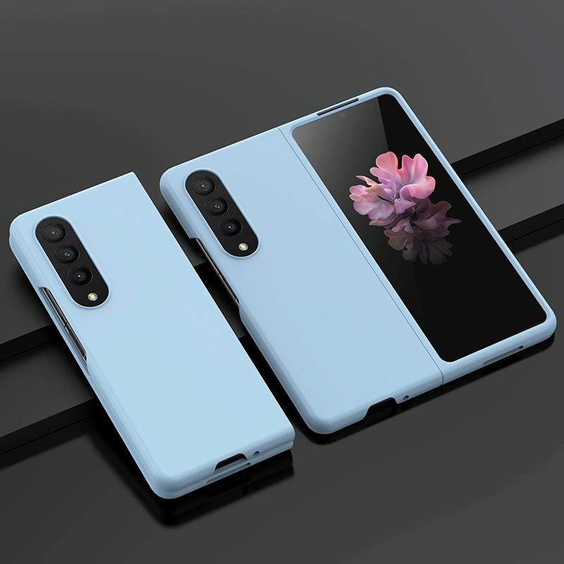 For Samsung Galaxy z Fold4 5G Smooth Skin Phone Case with Big Hole Fuel Injection - Black
