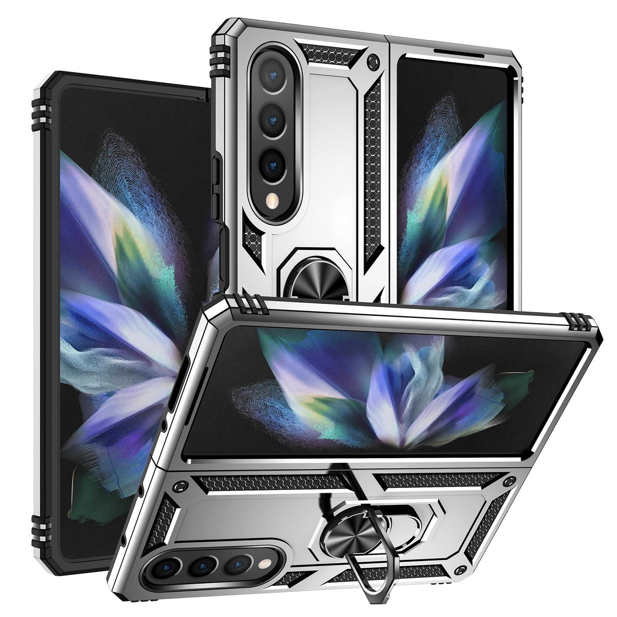 For Samsung Galaxy z Fold4 5G Tpu &amp; Pc Shockproof Phone Case - Silver