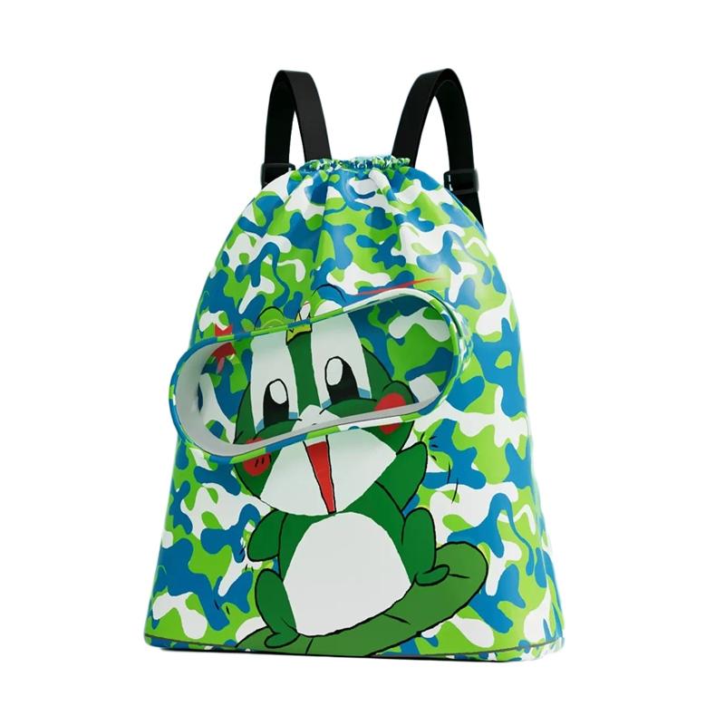 Kids' Swim Bag Cute Cartoon Beach Backpack Waterproof Dry / Wet Large 2 Layer - Blue - Small 1 Layer