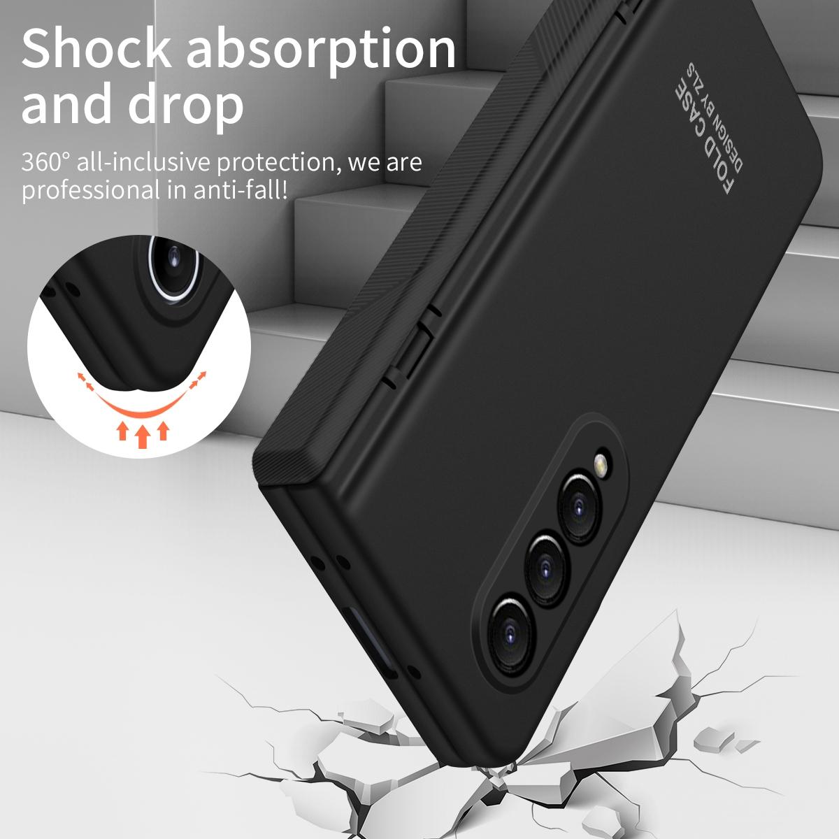 For Samsung Galaxy Z Fold4 5G Premium Hinged Folding Case - Coffee