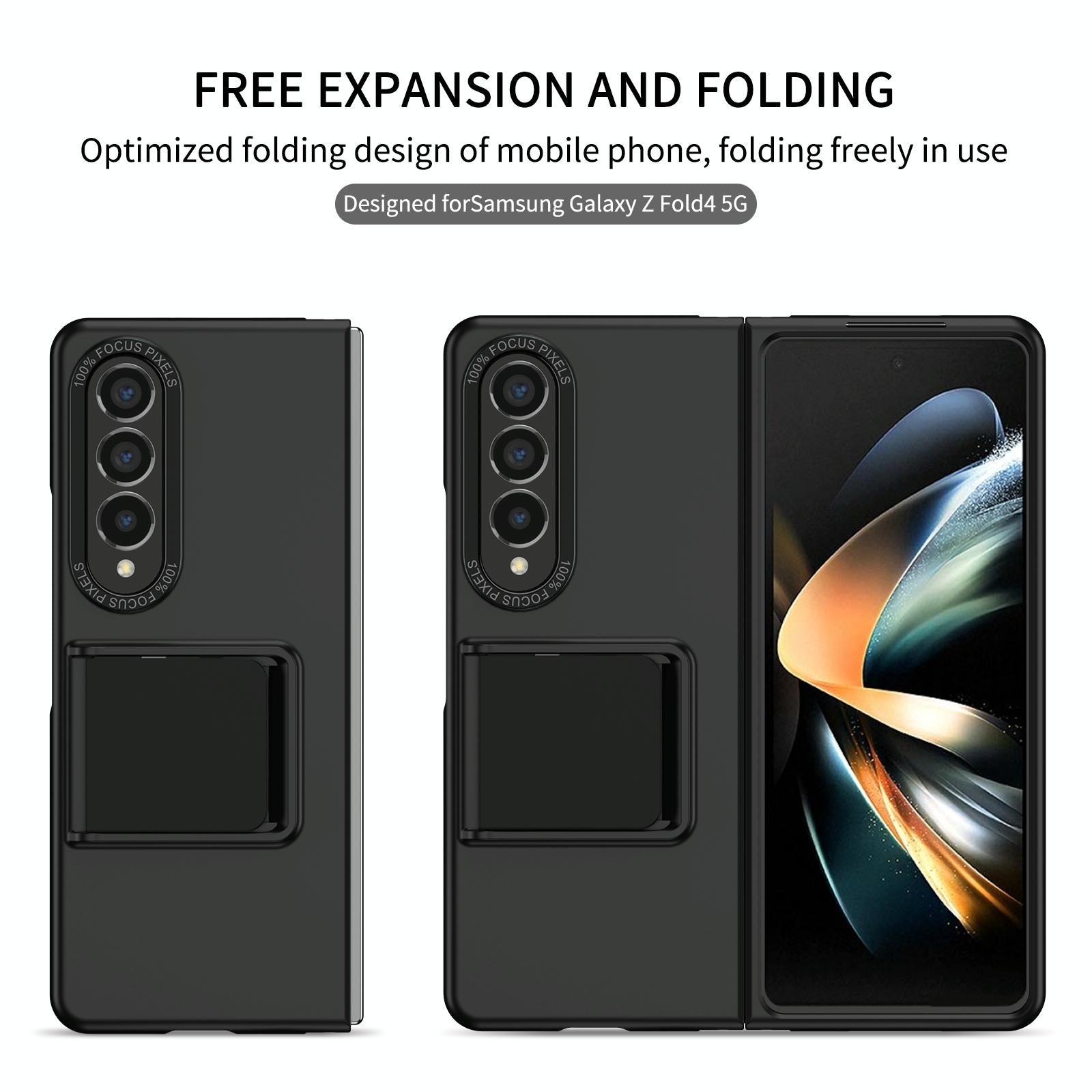 For Samsung Galaxy Z Fold4 5G Foldable 3D Design Phone Case - Black