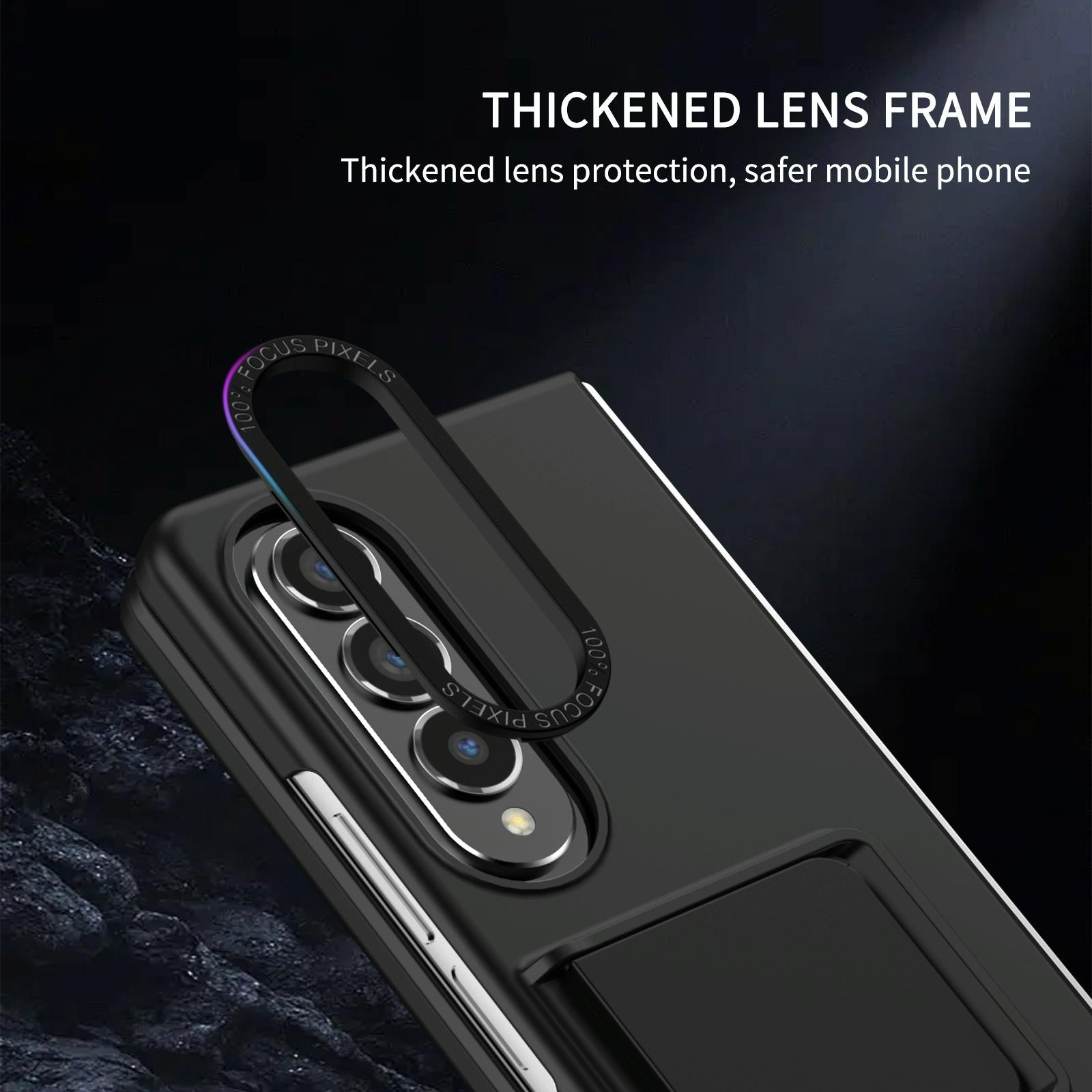 For Samsung Galaxy Z Fold4 5G Foldable 3D Design Phone Case - Black