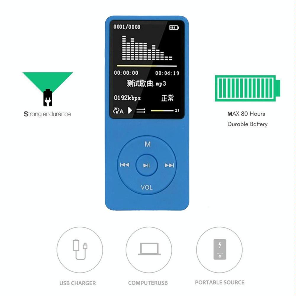 8Gb Portable Lcd Fm Radio Mp3 Mp4 Player - Black 8Gb