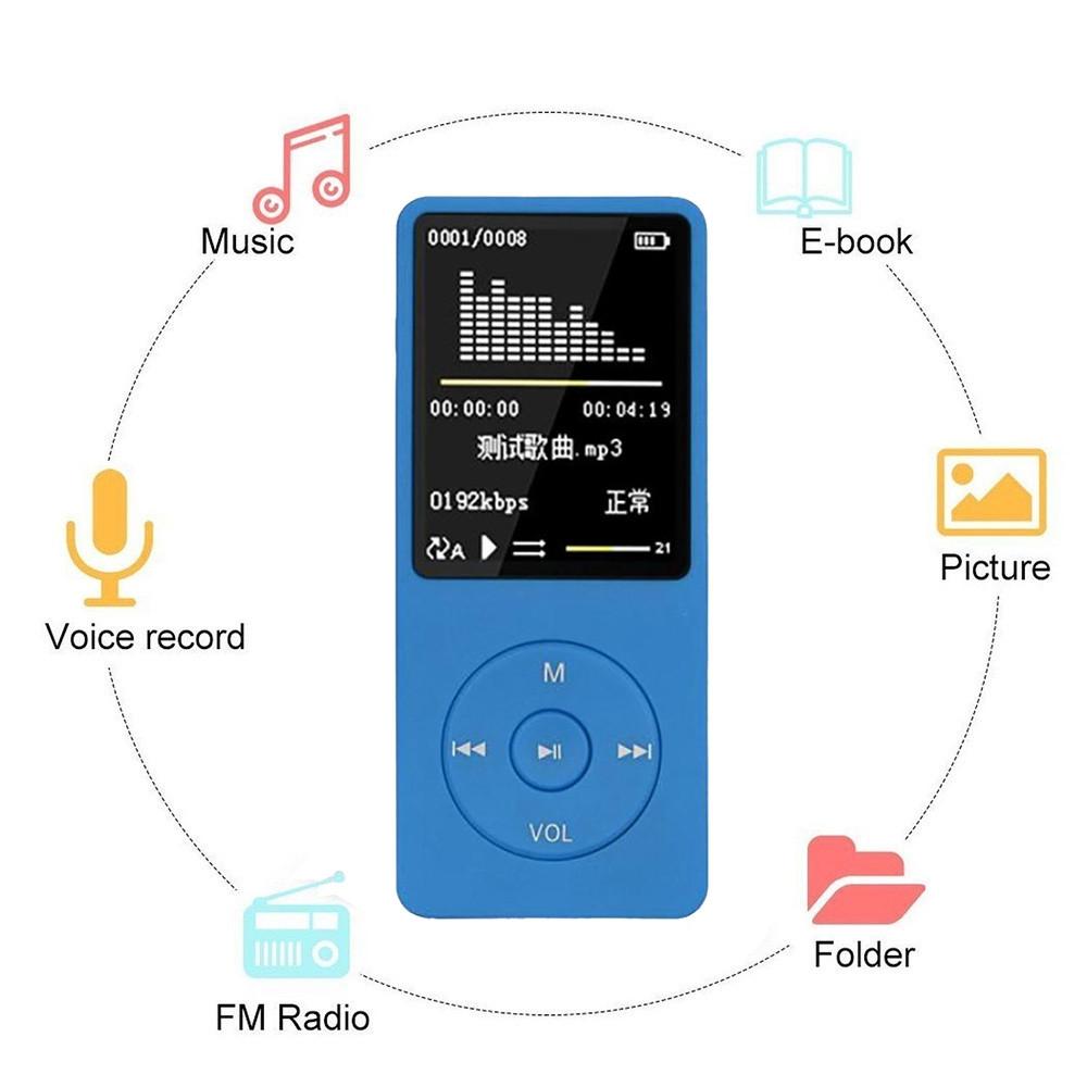8Gb Portable Lcd Fm Radio Mp3 Mp4 Player - Black 8Gb