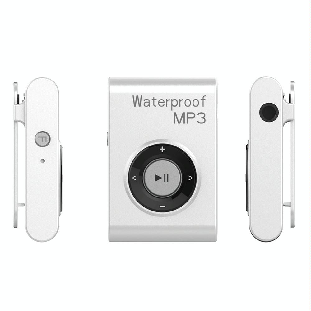 Waterproof Mp3 Player For Swimming & Diving 8Gb Memory Fm Radio Clip & Earphones - White