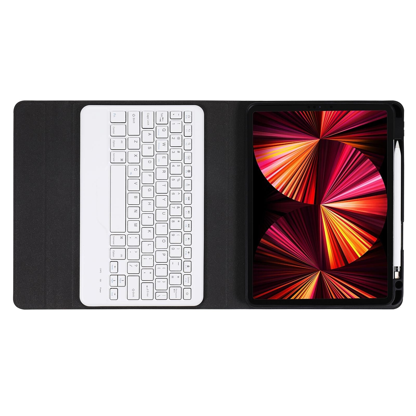 10.2 / 10.5 Inch Bluetooth Keyboard Tablet Case With Triangle Holder & Pen Slot - Black Diamond Pattern