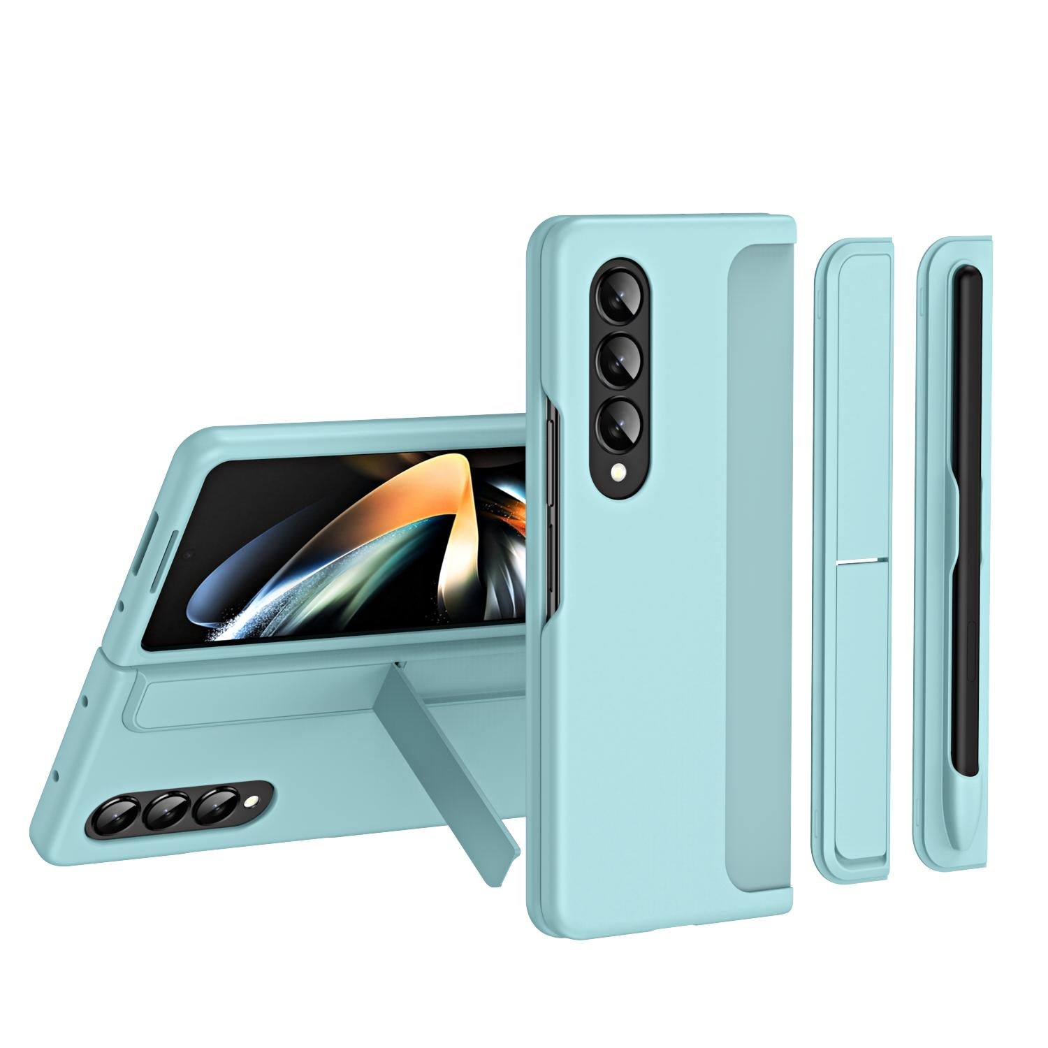 For Samsung Galaxy Z Fold4 5G Detachable Pen & Phone Case - 2 In 1 - Green