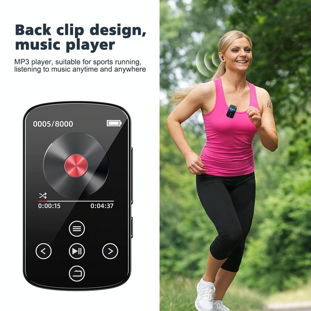 Touch Screen Mp3 Bluetooth Music Player 128Gb Memory Hifi Sports Clip - 8Gb