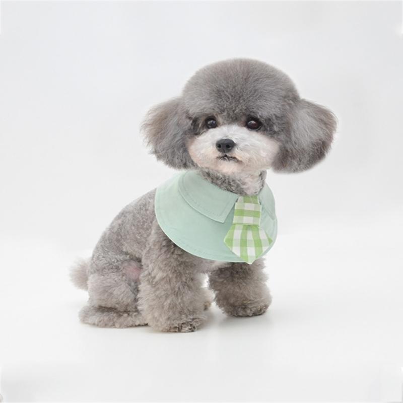 Pet Shawl Scarf Saliva Towel Dog Clothes Accessories - Size M - Green