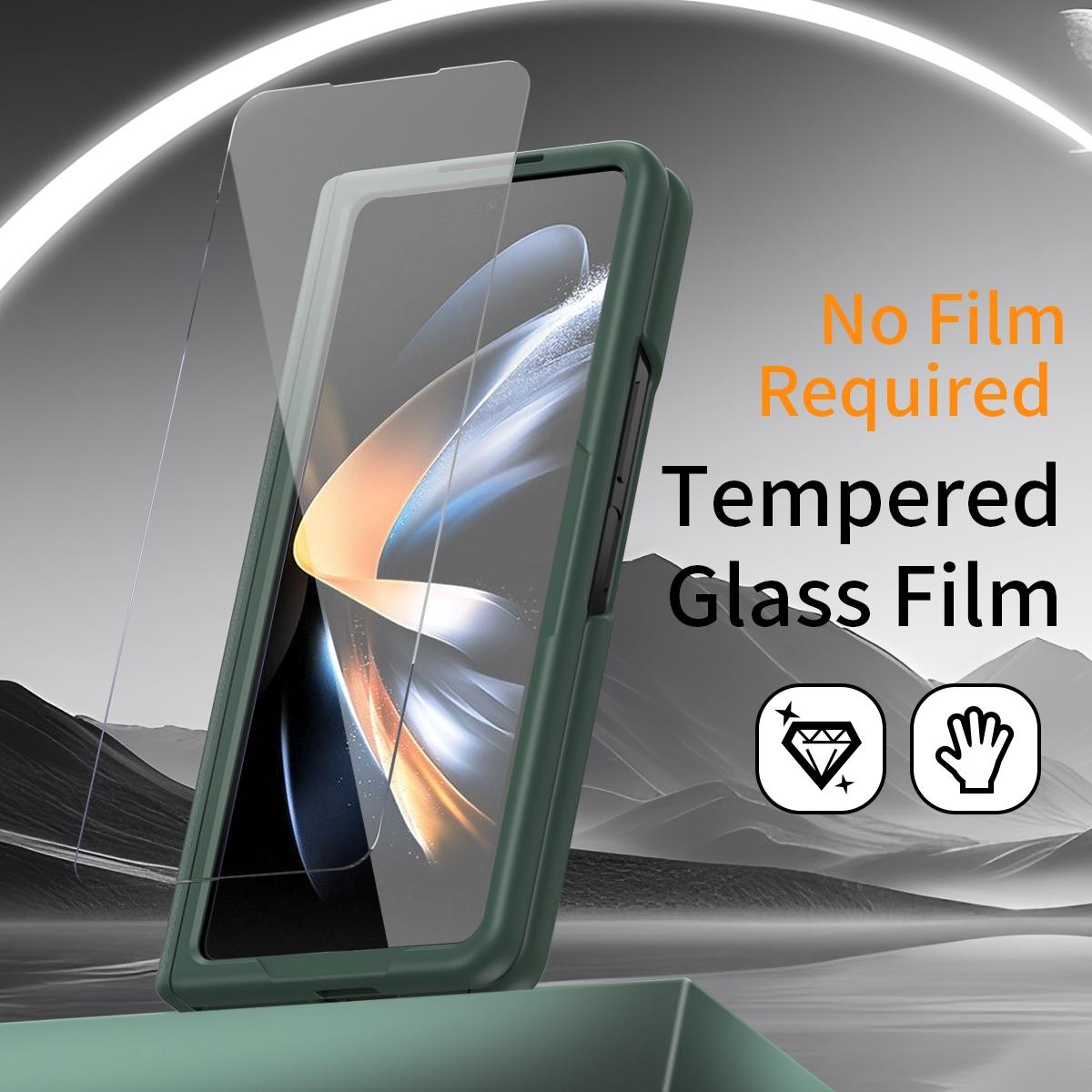 For Samsung Galaxy Z Fold4 5G Leather Wristband Phone Case - White