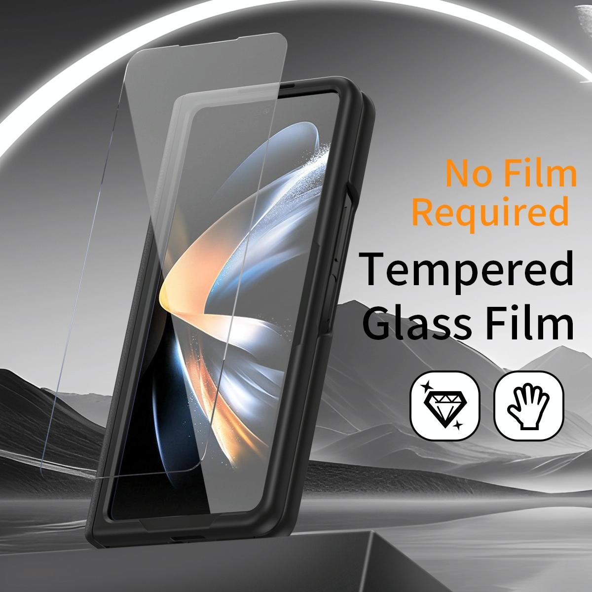 For Samsung Galaxy Z Fold4 5G Leather Wristband Phone Case - White