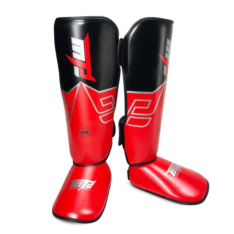 Training Leg Guards For Freestyle Grappling And Thai Boxing - Ankle Protection - Red
