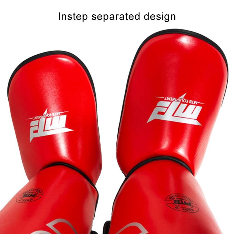 Training Leg Guards For Freestyle Grappling And Thai Boxing - Ankle Protection - Red