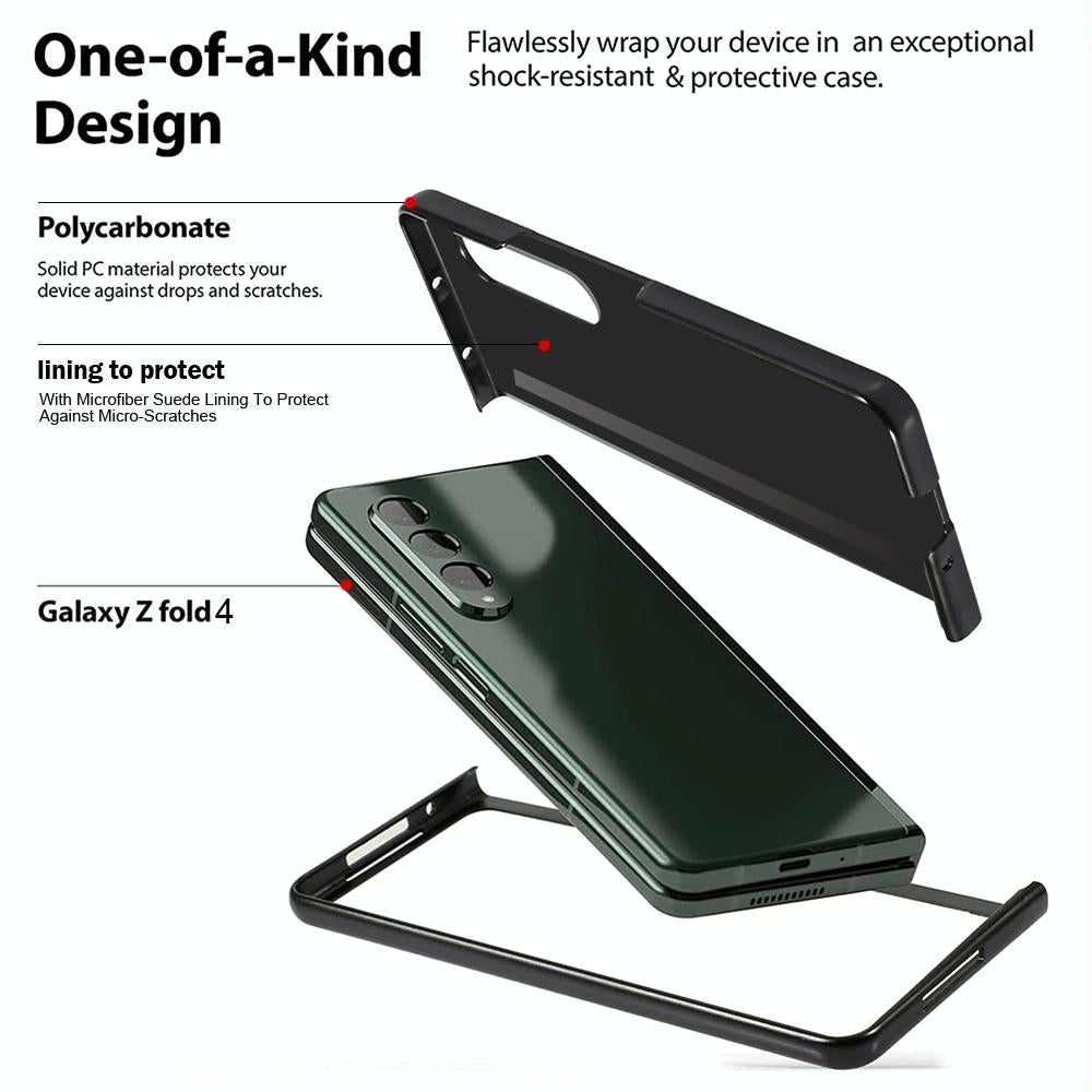 For Samsung Galaxy Z Fold4 5G Shockproof Twill Phone Case - Pc Tpu - Black