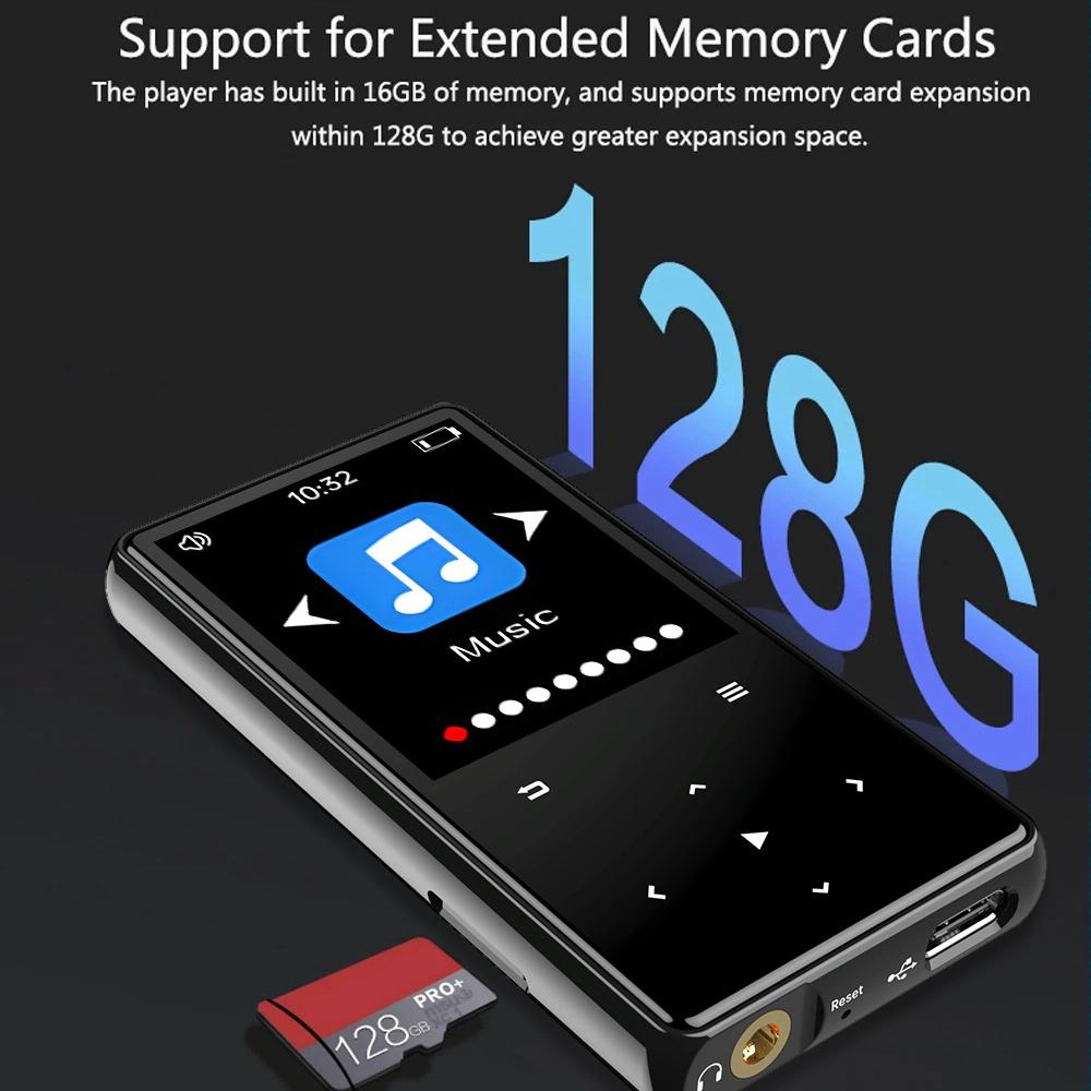 16Gb Portable Bluetooth Mp3 / Mp4 Music Player Black - 16Gb