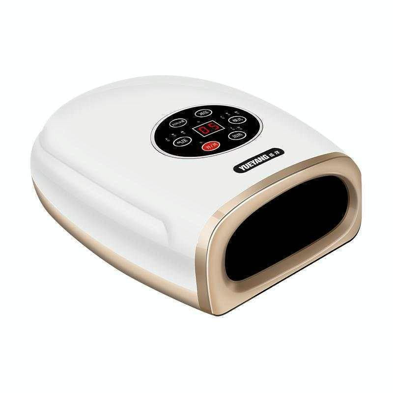 Hand Finger Joint Massager Wrist Palm Physiotherapy Mouse Meridian Acupoint Charging Amber Gold - Pearl White