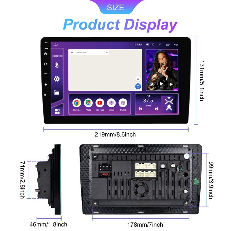 9 Inch 8-Core Carplay Android Navigation Monitor 2 + 32G Memory - Standard 4 + 64G