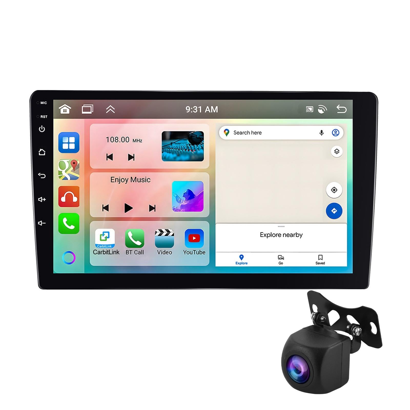 6 + 128G Android Car Bluetooth Player With Gps Navigation - Standard 10.1 Inch