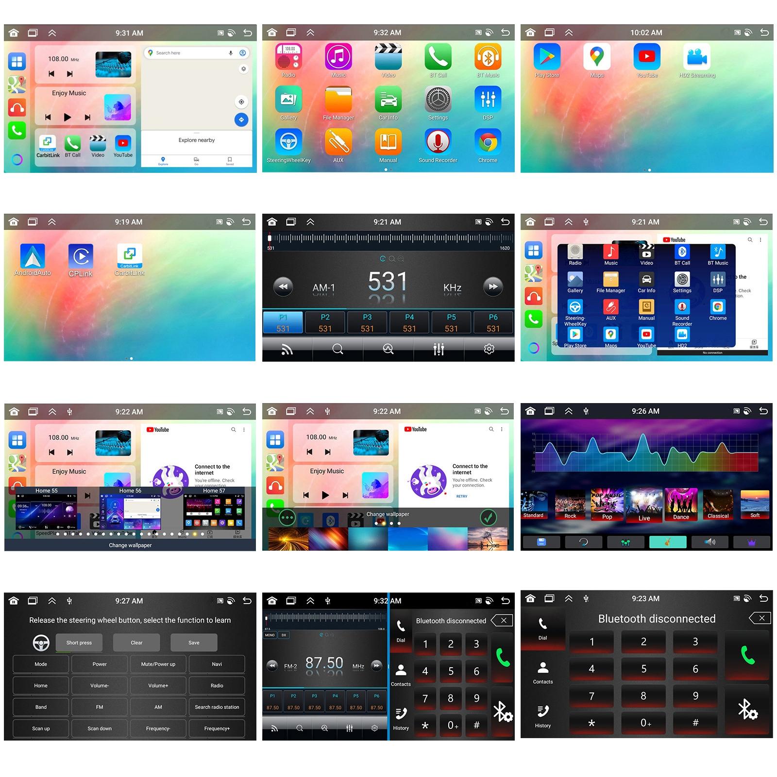 6 + 128G Android Car Bluetooth Player With Gps Navigation - Standard 10.1 Inch