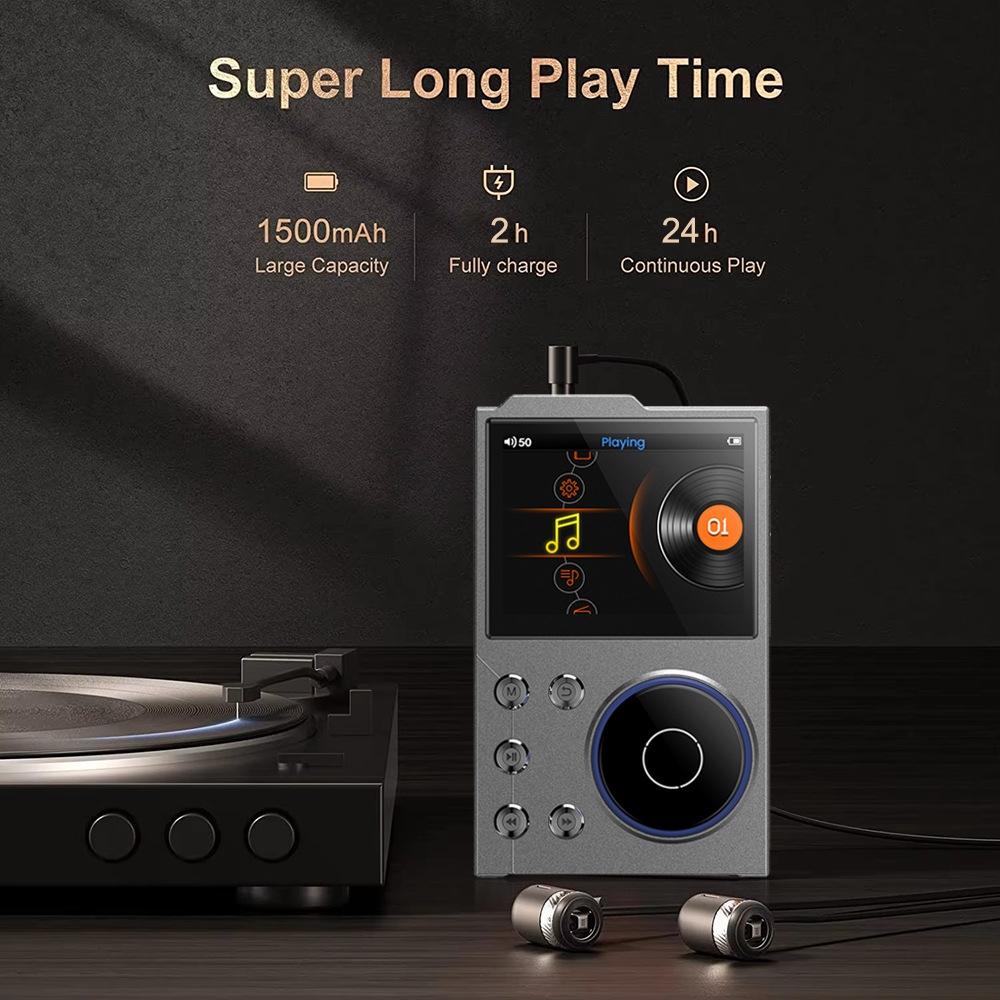 2.4 Inch Hifi Bluetooth Music Player Dsd256 Mastering Sound Quality 16Gb+16Gb Memory - Gray - 16Gb+16Gb