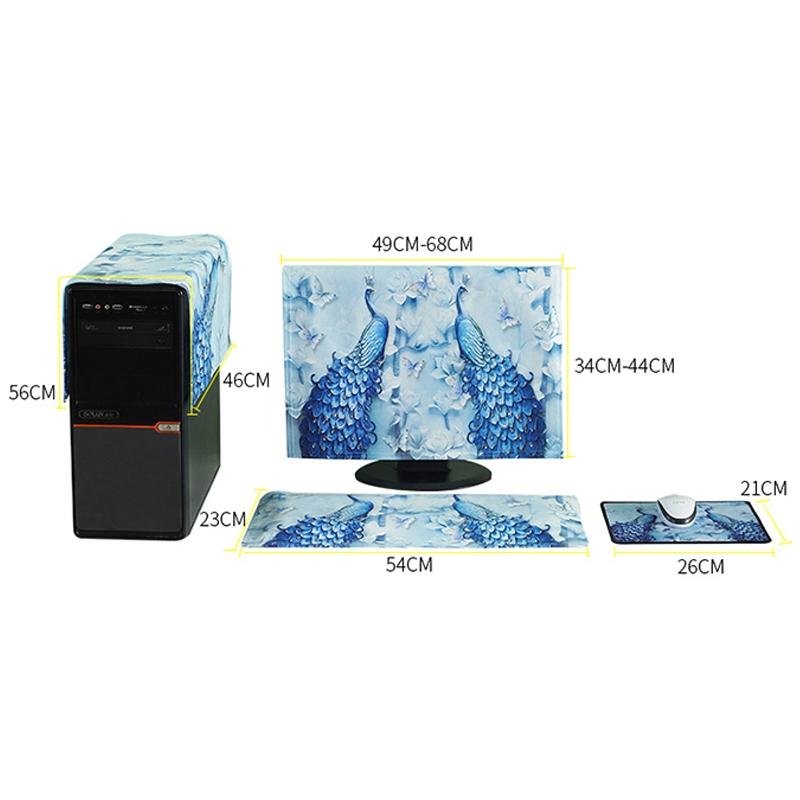 Universal 3-in-1 Desktop Pc Dust Cover - Fits 23-24 Inch Screens - Flamingo