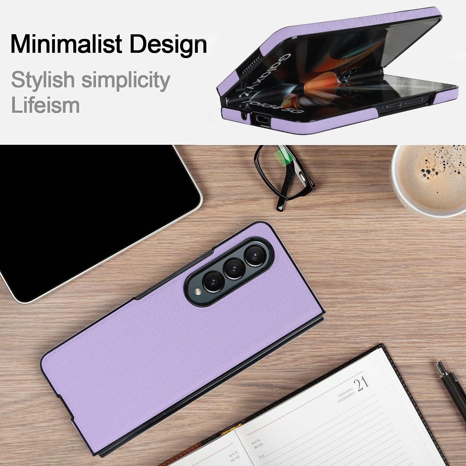 For Samsung Galaxy Z Fold4 5G Foldable Cross Pattern Phone Case - Compact Design - Black