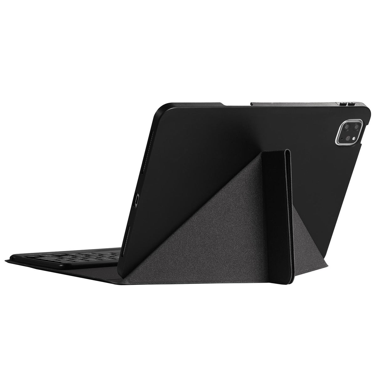Bluetooth Keyboard Leather Case For Ipad Pro 11 With Triangle Holder & Pen Slot - Fits 2021 / 2020 / 2018 & Air 4 10.9 - Splittable - Black Diamond Pattern