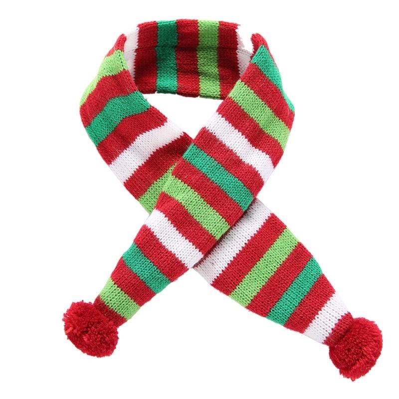 Dog Scarf Christmas Pet Accessories Winter Warmth Pet Scarf - Size Xl Red And Green Stripes