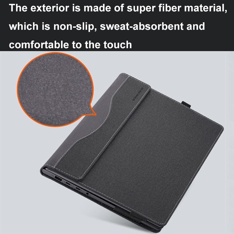 Protective Leather Laptop Case With Stand - 13.3 Inch - Black - For Samsung Galaxy Book Pro