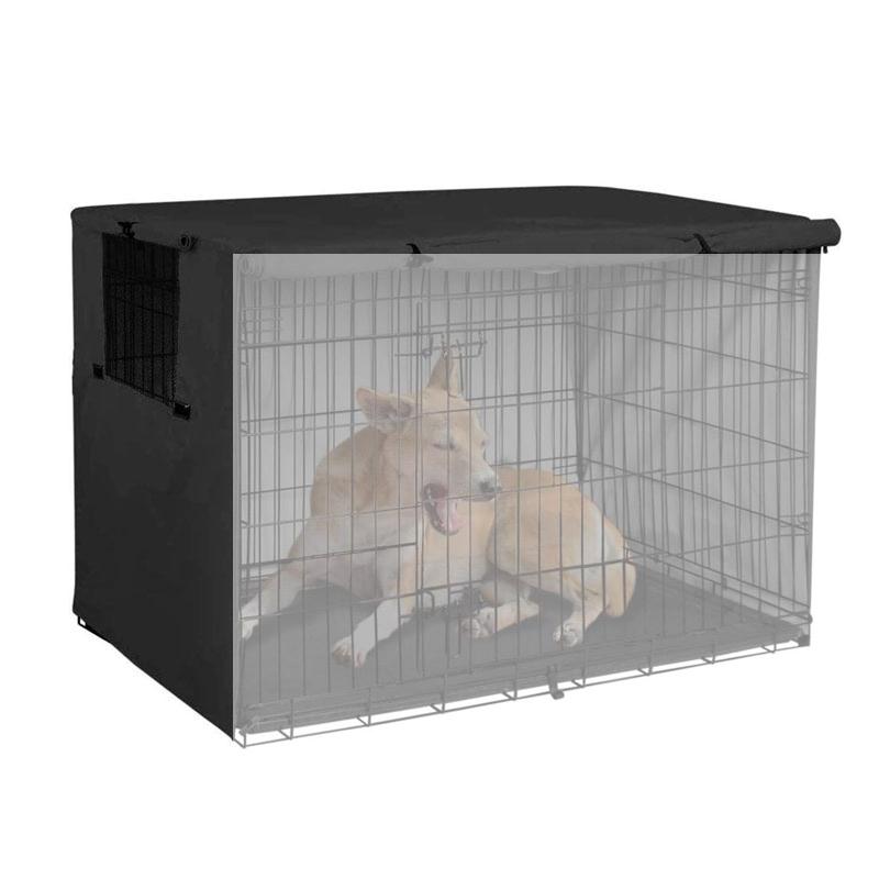 Outdoor Pet Cage Cover - Oxford Cloth Dustproof Rainproof Sunscreen - 94x61x63.5cm - Grey