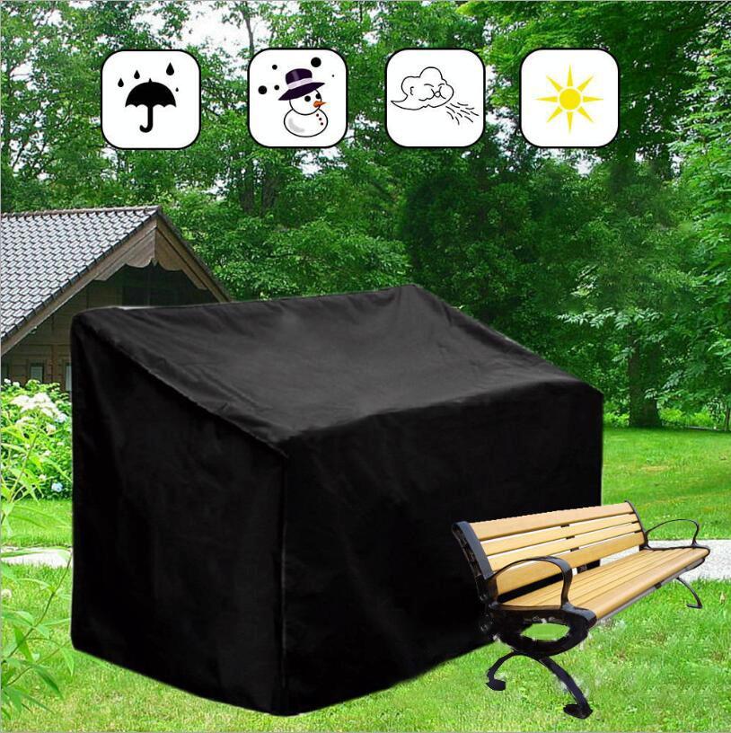 Waterproof Outdoor Bench Cover - Fits 4 Seats - 190x66x89cm - Black / Silver
