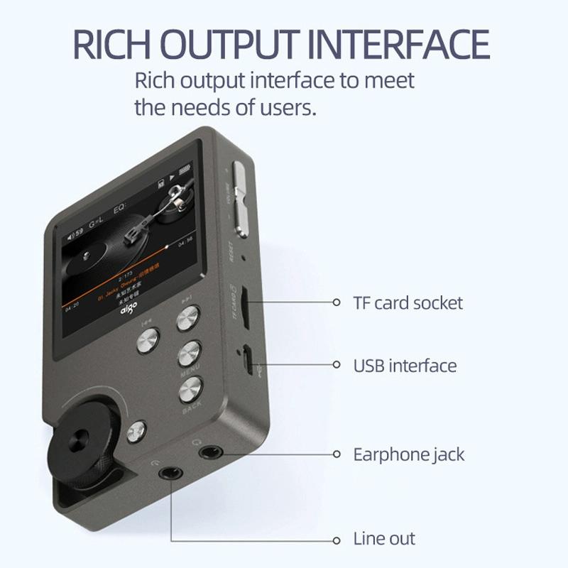 Lossless Dsd256 Music Player Silver Gray - With 128Gb Tf Card